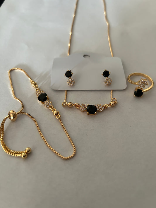 Black-stone Necklace Set (Article no: 1041)