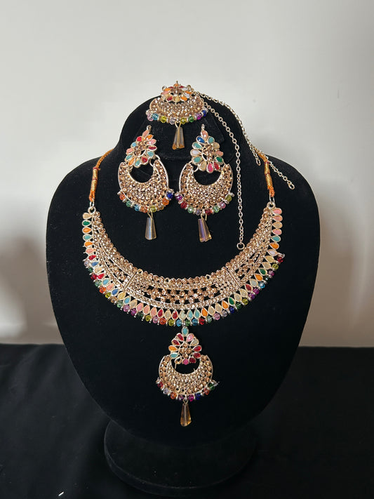 Elegant Nauratan Necklace Set (Article no: 1050)