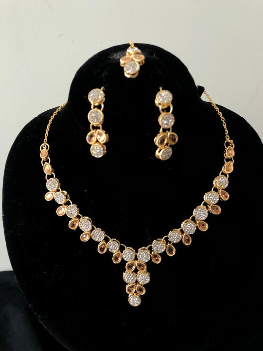 Champagne Spherical Necklace Set (Article no: 1090)